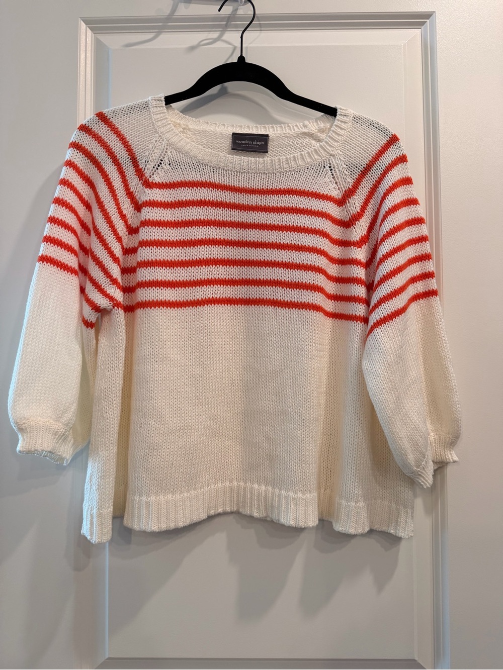Wooden ships- Breton Striped 3/4 sleeve cotton sweater
